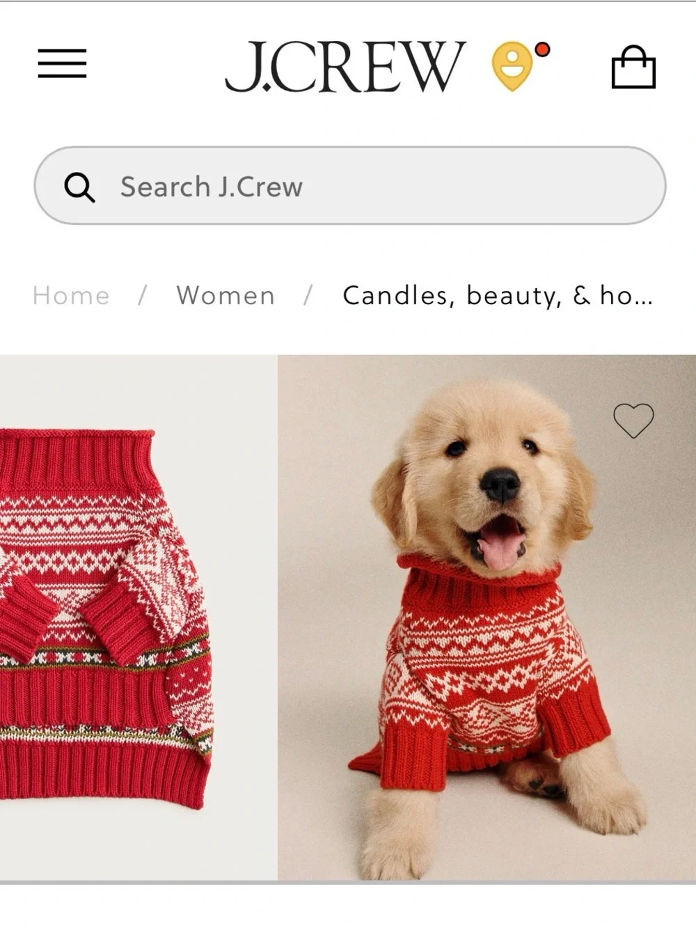 J Crew NEW Dog Sweater Large 100% cotton